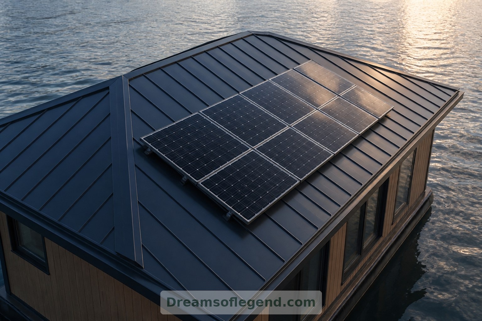 Diese erdachte Dachstudie untersucht den Einsatz von Solarmodulen, deren Eignung standortspezifisch geprüft werden müsste.