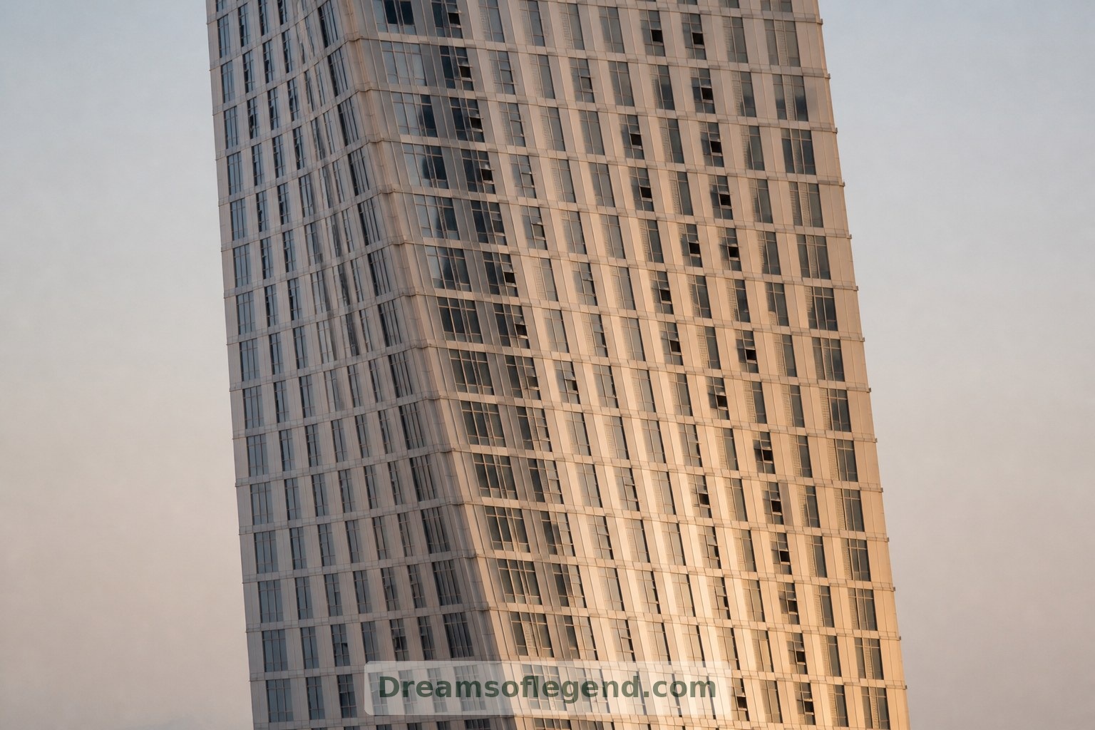 Real building: Cayan Tower’s repeated facade grid reveals its gradual change in orientation.
