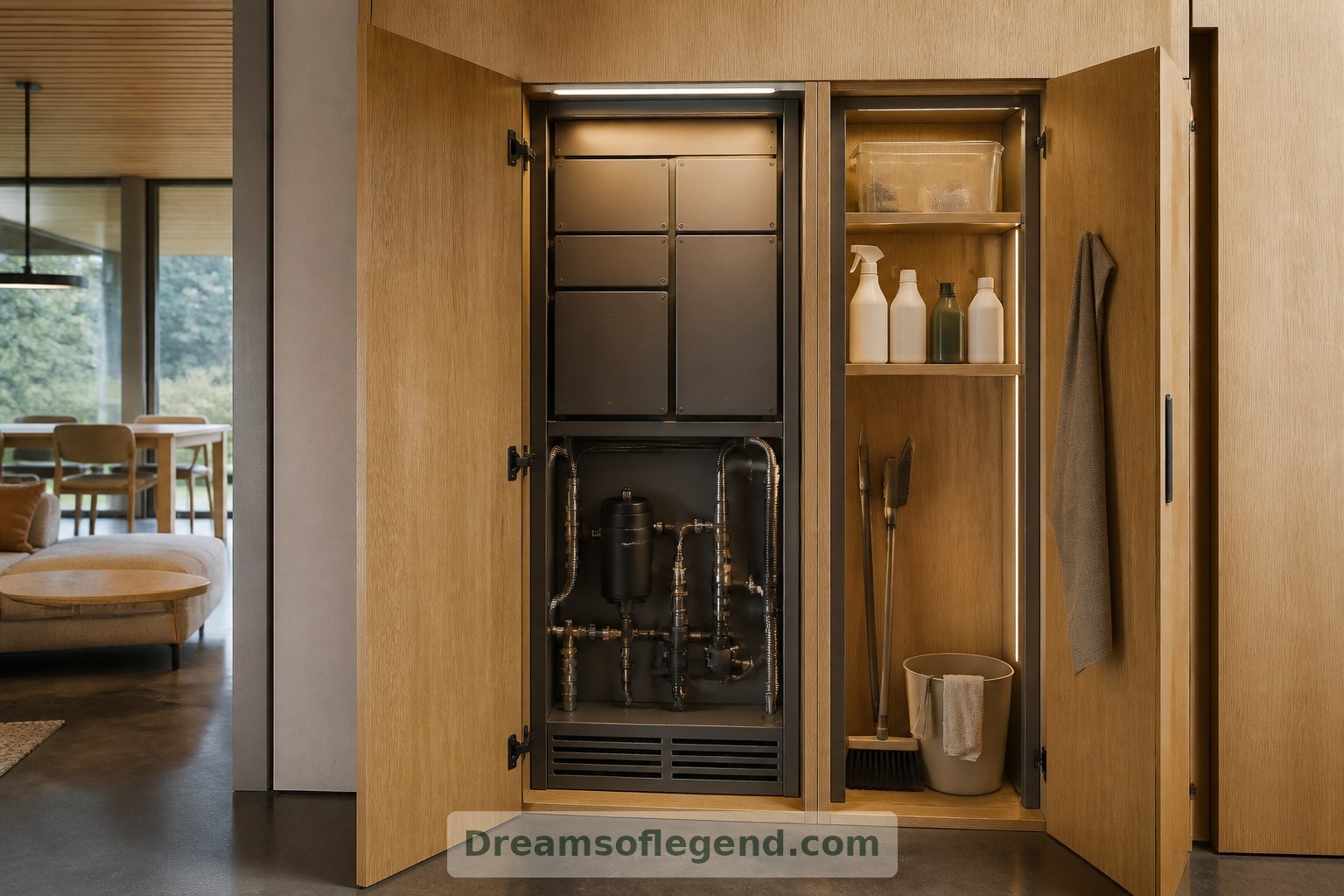 Accessible components and practical storage make maintenance part of the imagined design, rather than an afterthought.