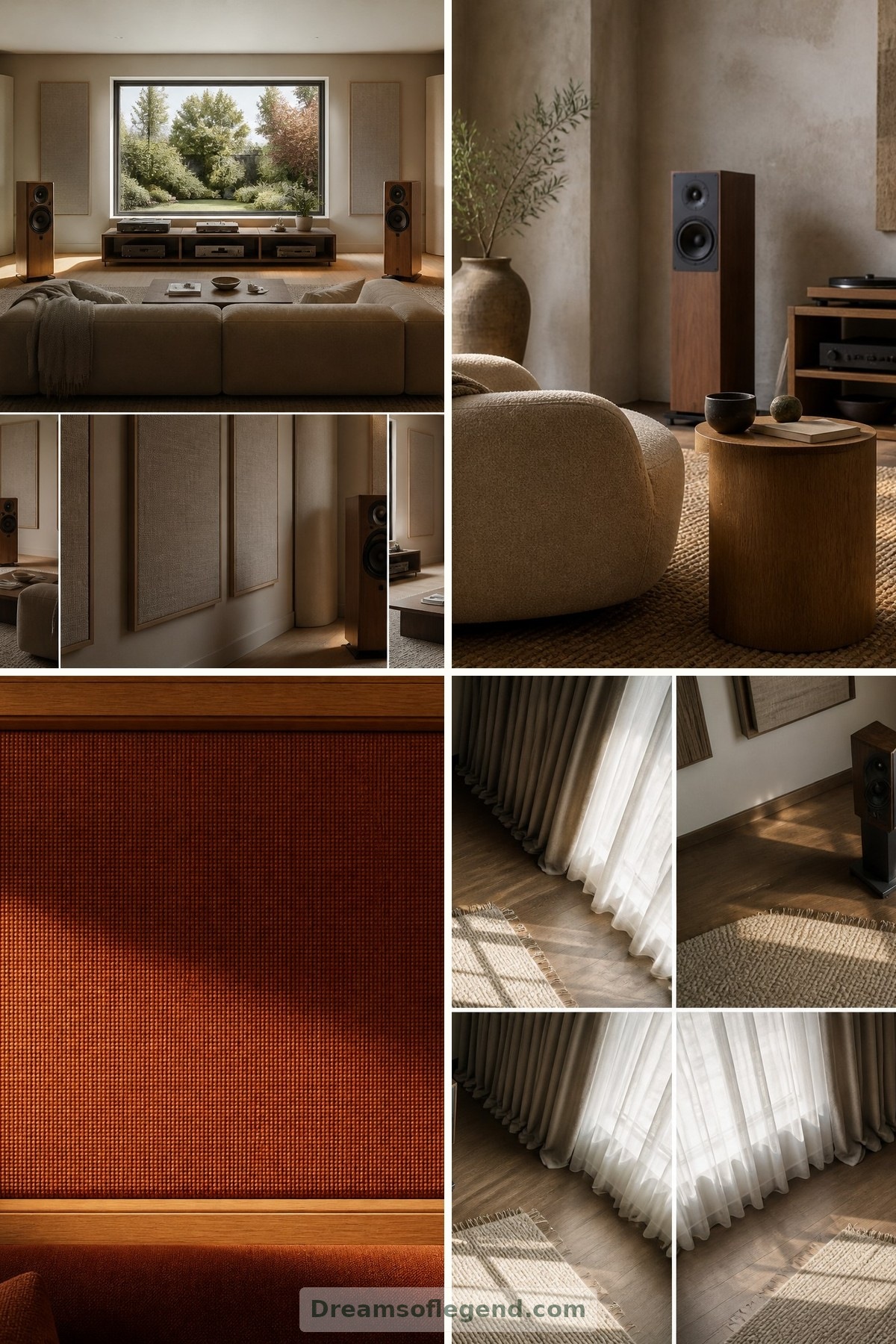 Salles d’écoute pour mélomanes : de beaux intérieurs conçus autour du son — couverture composée de quatre images
