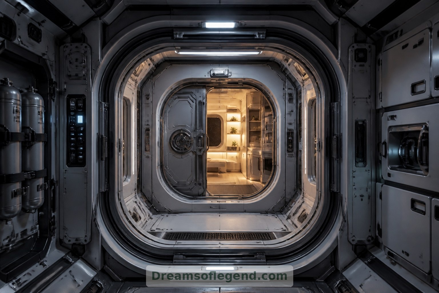 Una sequenza d'ingresso speculativa separa la gestione delle attrezzature e le operazioni della camera di compensazione dagli ambienti residenziali più tranquilli.